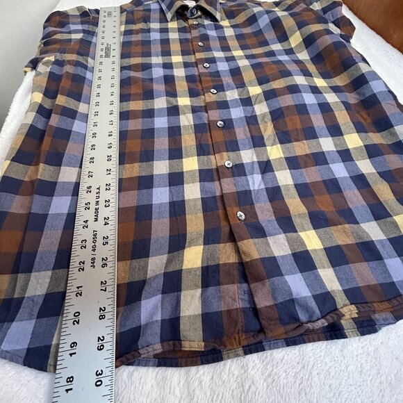 Patrick James Viyella Mens Checkered Long Sleeve Shirt XL Cotton Wool Casual - Picture 7 of 7